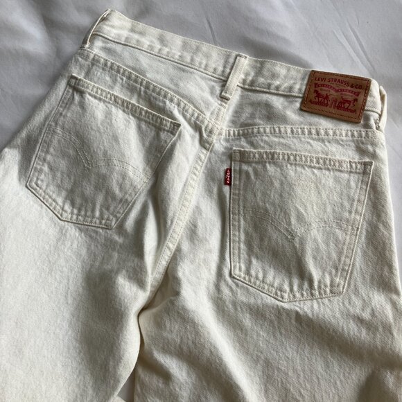 Levi's Wide Leg Denim Jeans - Ivory White - Size 28 - Picture 9 of 9